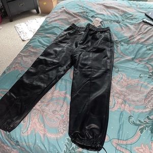 Zara leather joggers